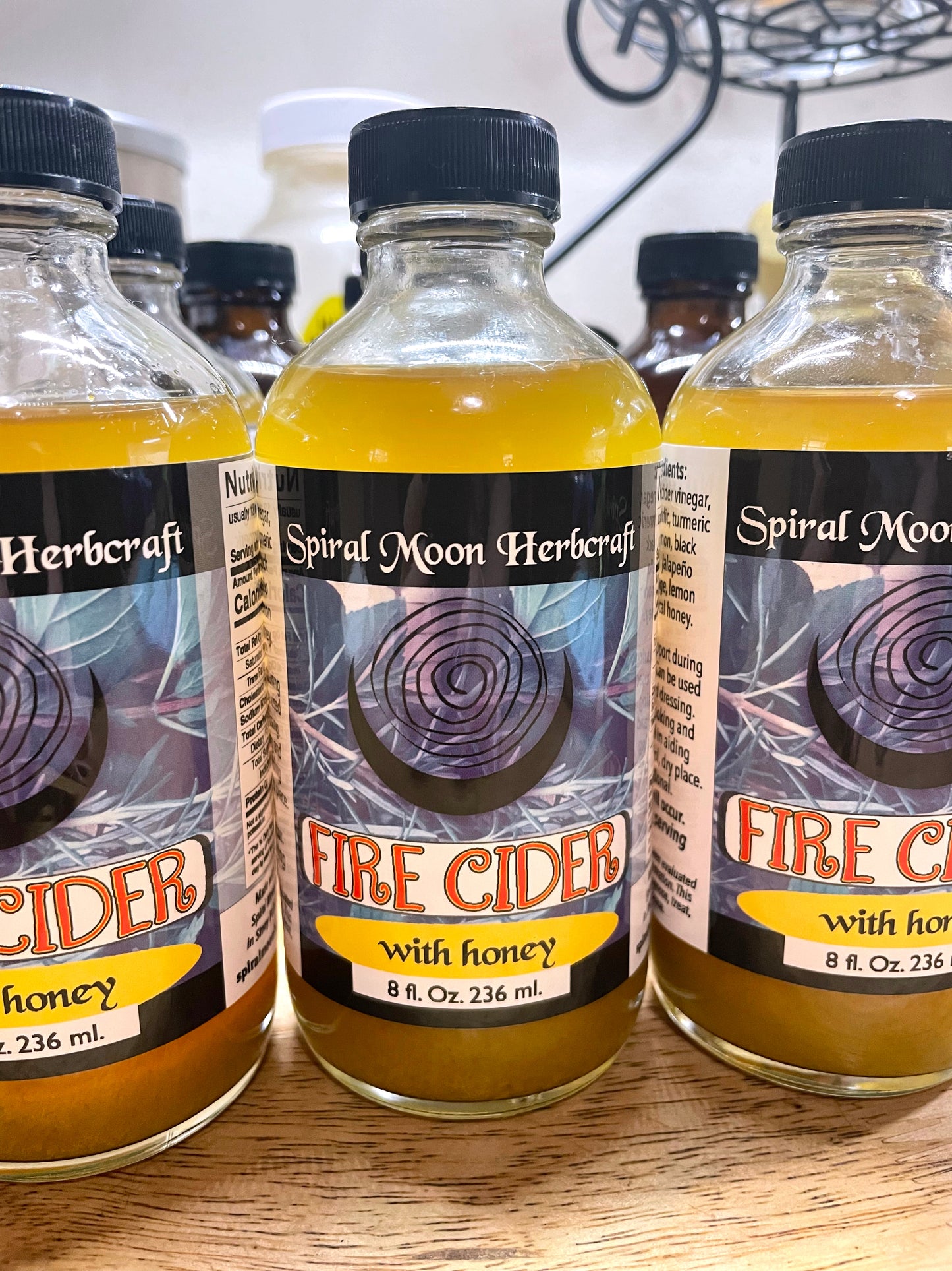 Fire Cider Tonic 8oz - 2 versions available: Honey or Agave sweetened, spicy immune and digestive support tonic