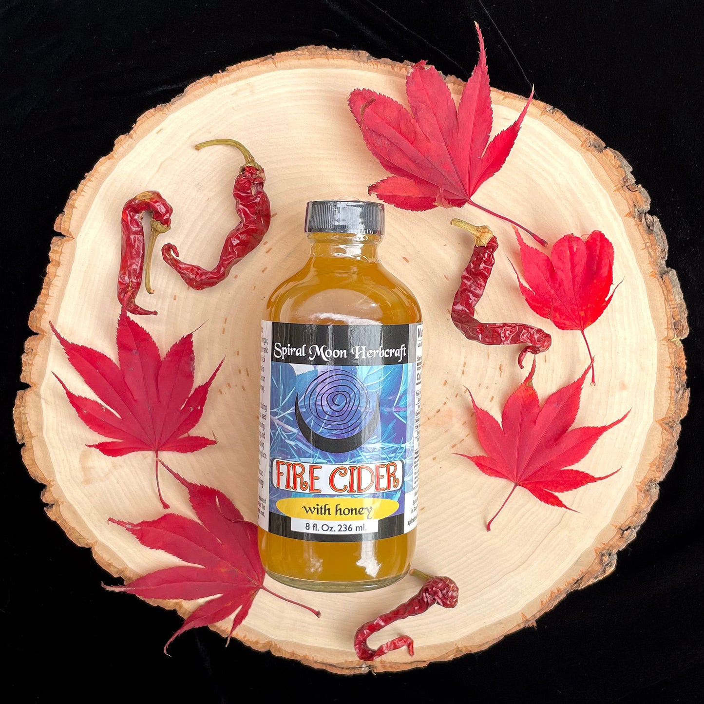 Fire Cider Tonic 8oz - 2 versions available: Honey or Agave sweetened, spicy immune and digestive support tonic