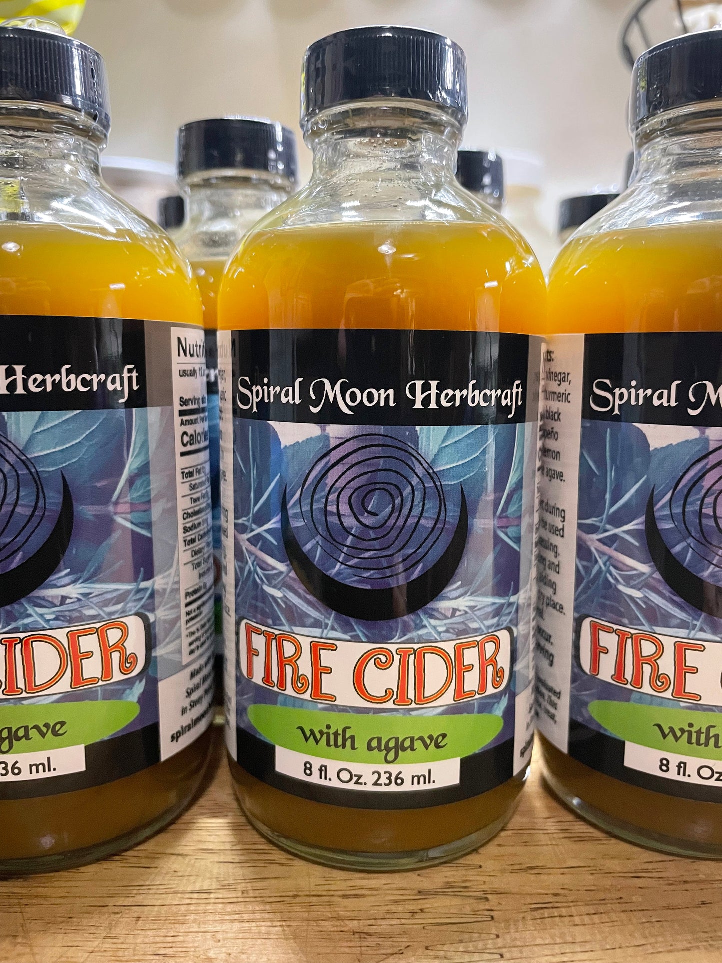 Fire Cider Tonic 8oz - 2 versions available: Honey or Agave sweetened, spicy immune and digestive support tonic