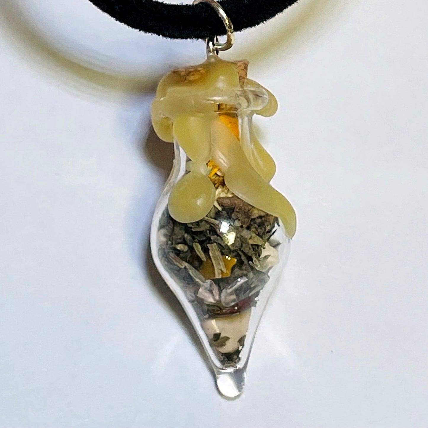 Healing spell bottle necklace