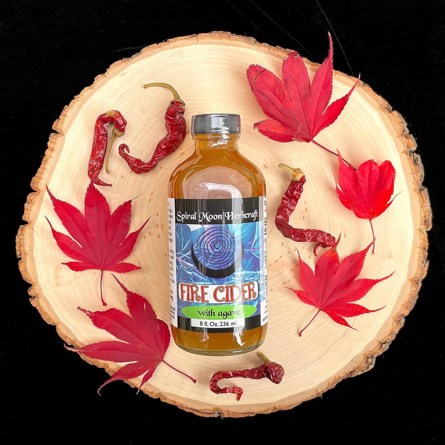 Fire Cider Tonic 8oz - 2 versions available: Honey or Agave sweetened, spicy immune and digestive support tonic